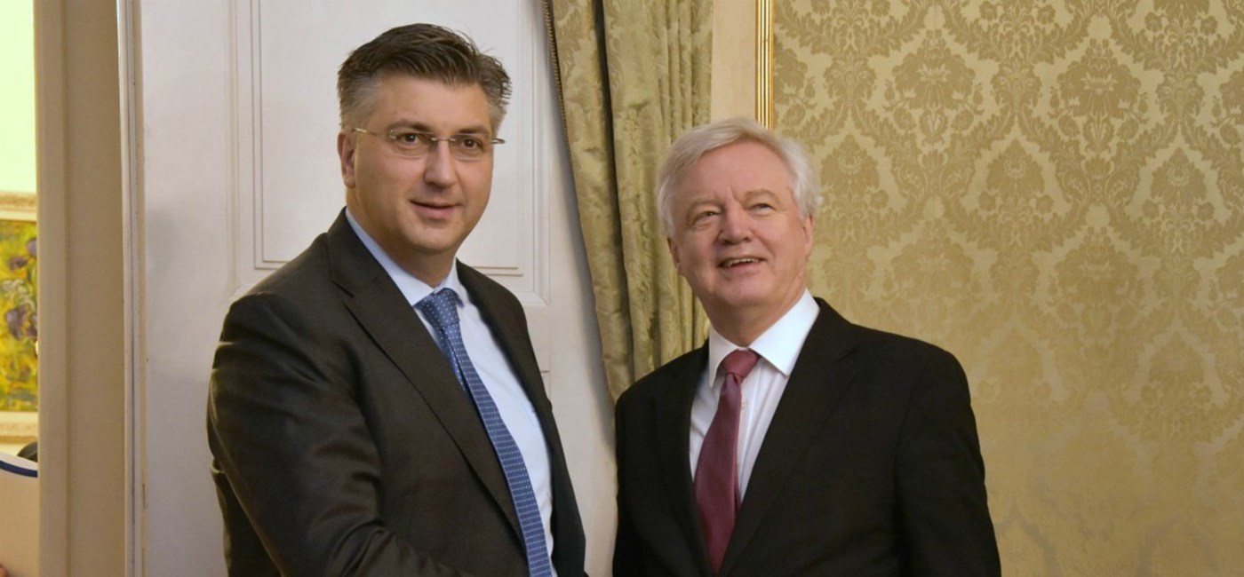 Predsjednik Vlade Plenković s britanskim ministrom za izlazak iz EU Davisom